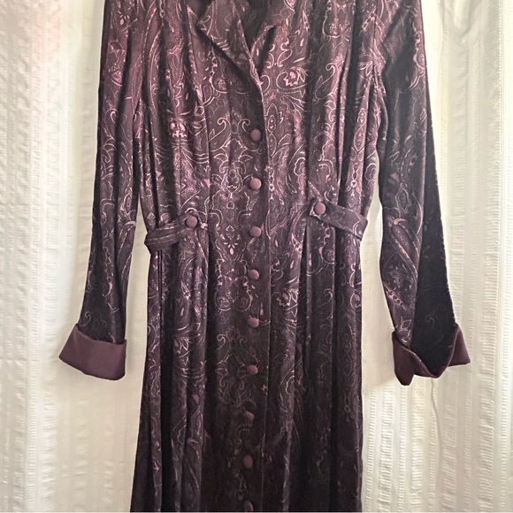 Plaza South Vintage 90s Women's Purple Paisley Dress Size 10P - Picture 5 of 16
